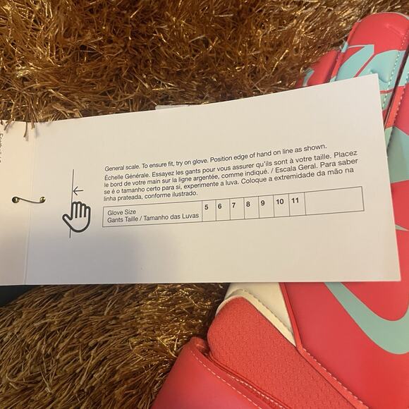 Nike GK Grip 3 Goalkeeper Soccer Gloves Size 9 HQ0256-850 Ember Glow - Picture 3 of 6